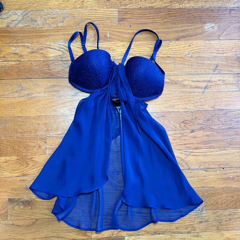Victoria's Secret Deep Blue Sheer Lingerie